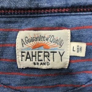 Faherty striped pocket Tee shirt-Men's Large